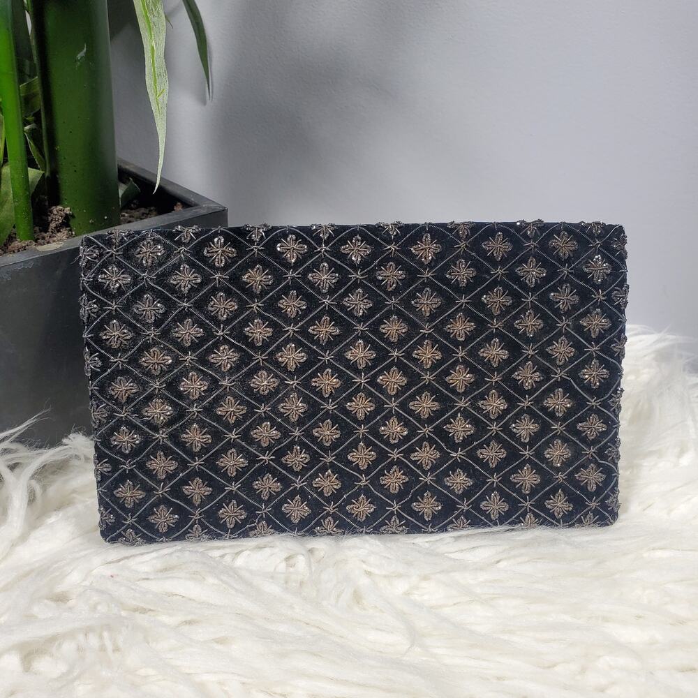 The Indian Textiles Vintage Metal Embroidered Clutch